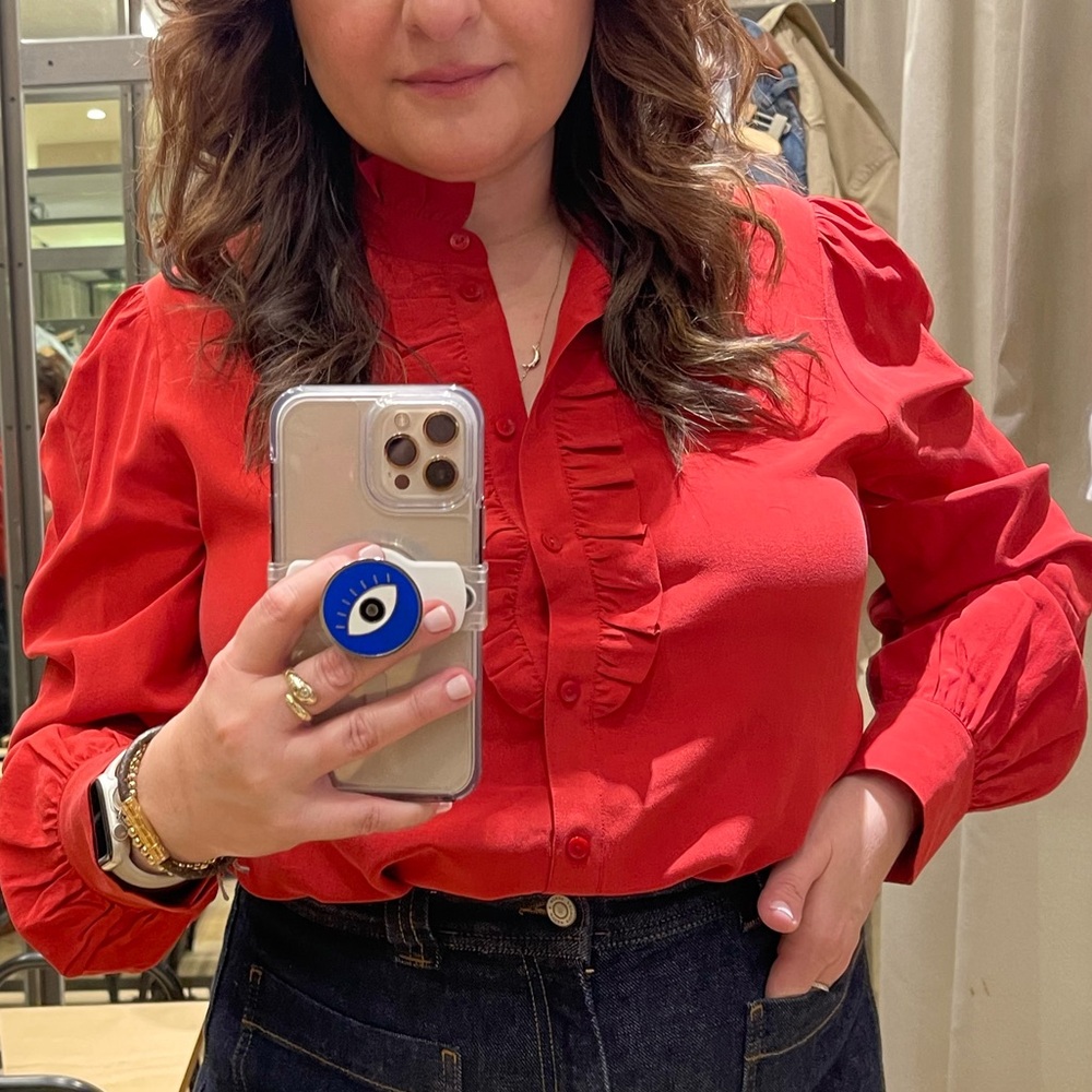 💯 & Orher Stories | Frilled Silk Blouse